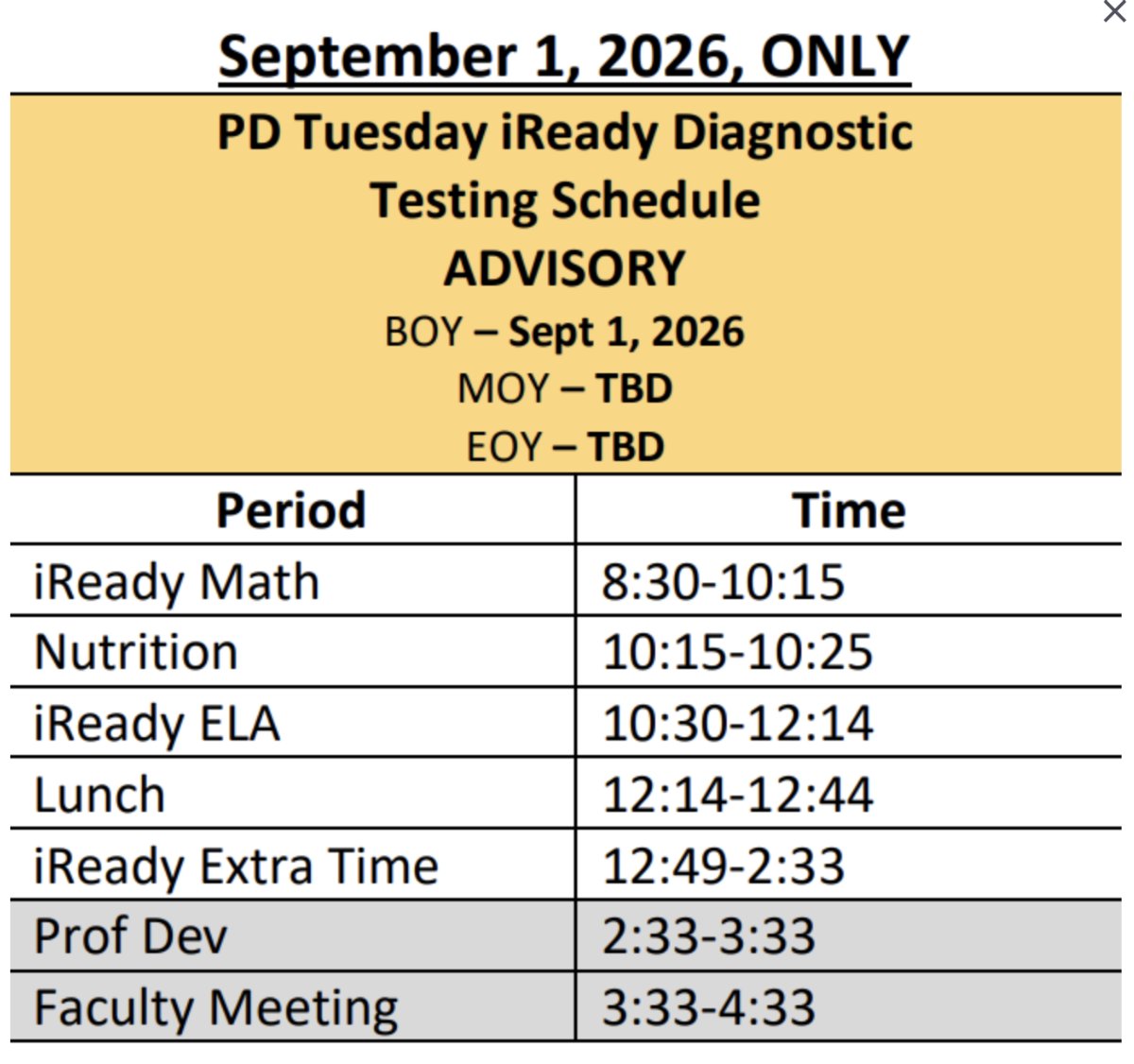 schedule